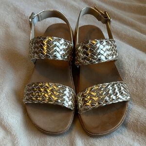 Silver Woven Sandals